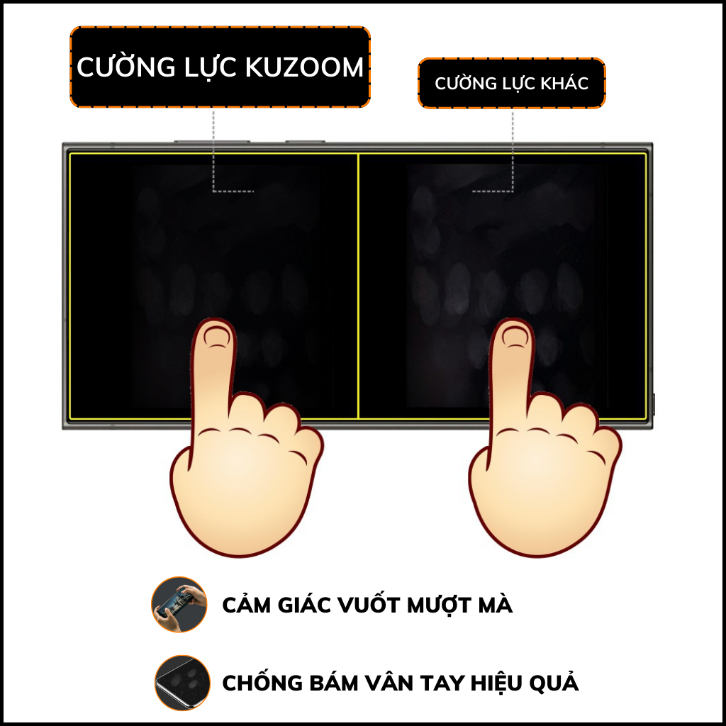 Cường lực Z Fold 6 trong suốt full màn hình chống bám vân tay chính hãng KUZOOM phụ kiện điện thoại Huỳnh Tân Store