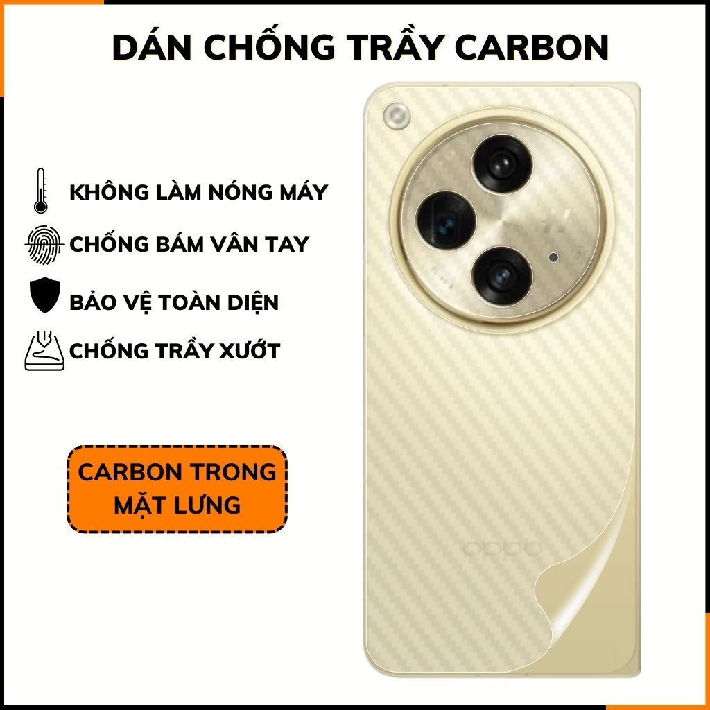 Miếng dán oppo find n3 carbon trong và đen chống trầy xướt chống bám vân tay phụ kiện điện thoại huỳnh tân store