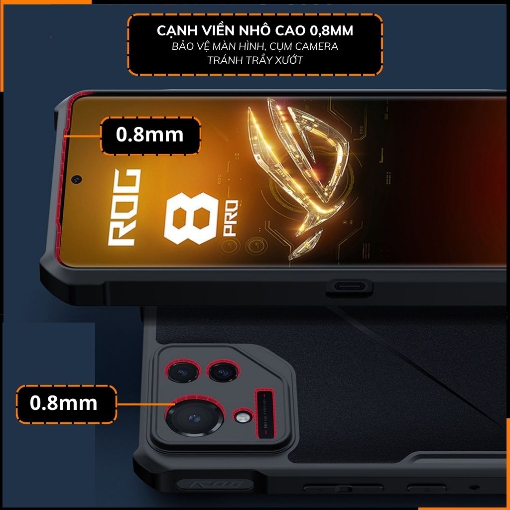 Ốp lưng asus rog phone 8 rog 8 pro chống sốc xundd bảo vệ camera chính hãng chống ố vàng phụ kiện điện thoại huỳnh tân store