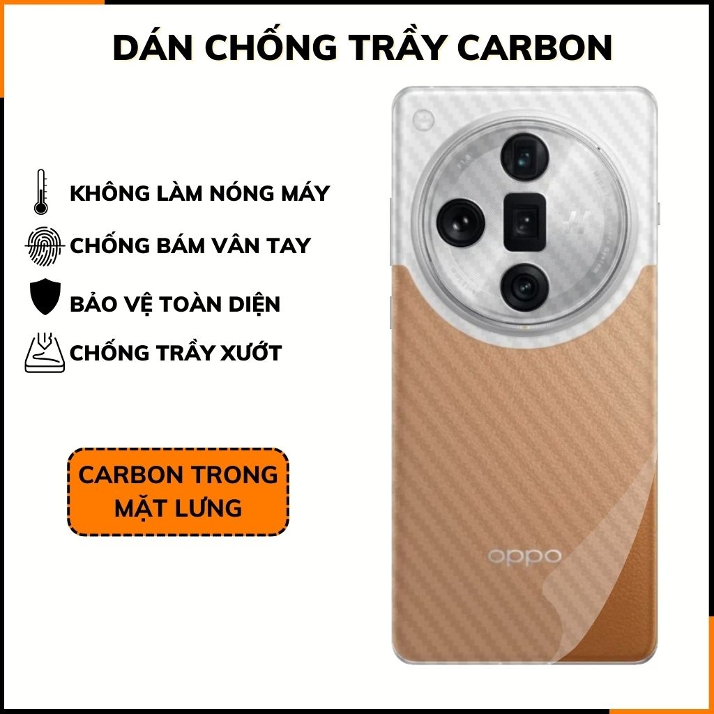 Miếng dán samsung oppo find x7 ultra carbon trong và đen chống trầy xướt chống bám vân tay phụ kiện điện thoại huỳnh tân store