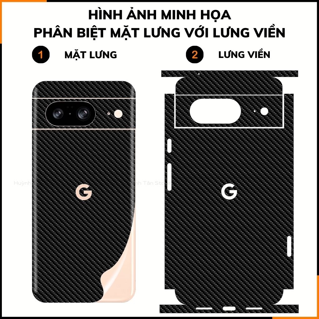 Miếng dán google pixel 8 carbon trong và đen chống trầy xướt chống bám vân tay phụ kiện điện thoại huỳnh tân store