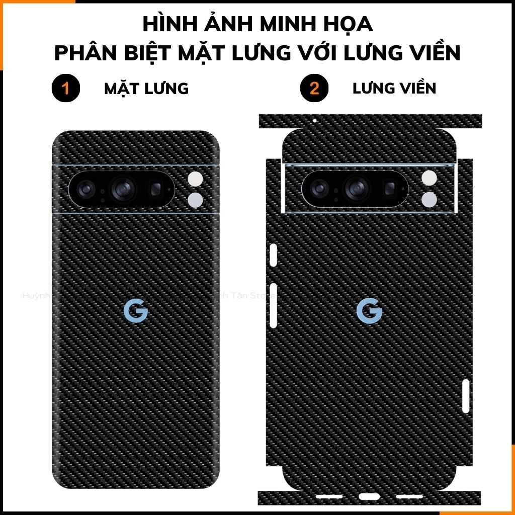 Miếng dán google pixel 8 pro carbon trong và đen chống trầy xướt chống bám vân tay phụ kiện điện thoại huỳnh tân store