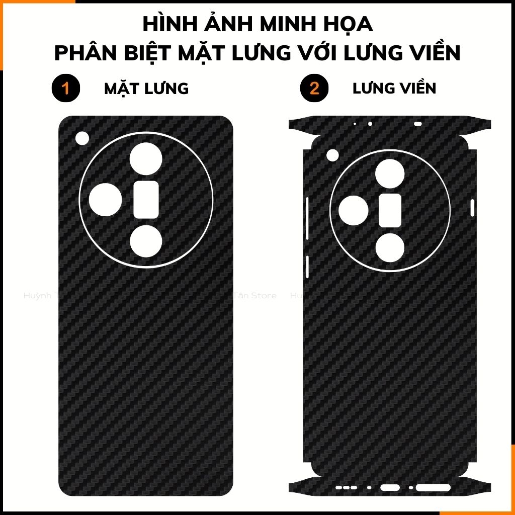 Miếng dán samsung oppo find x7 carbon trong và đen chống trầy xướt chống bám vân tay phụ kiện điện thoại huỳnh tân store