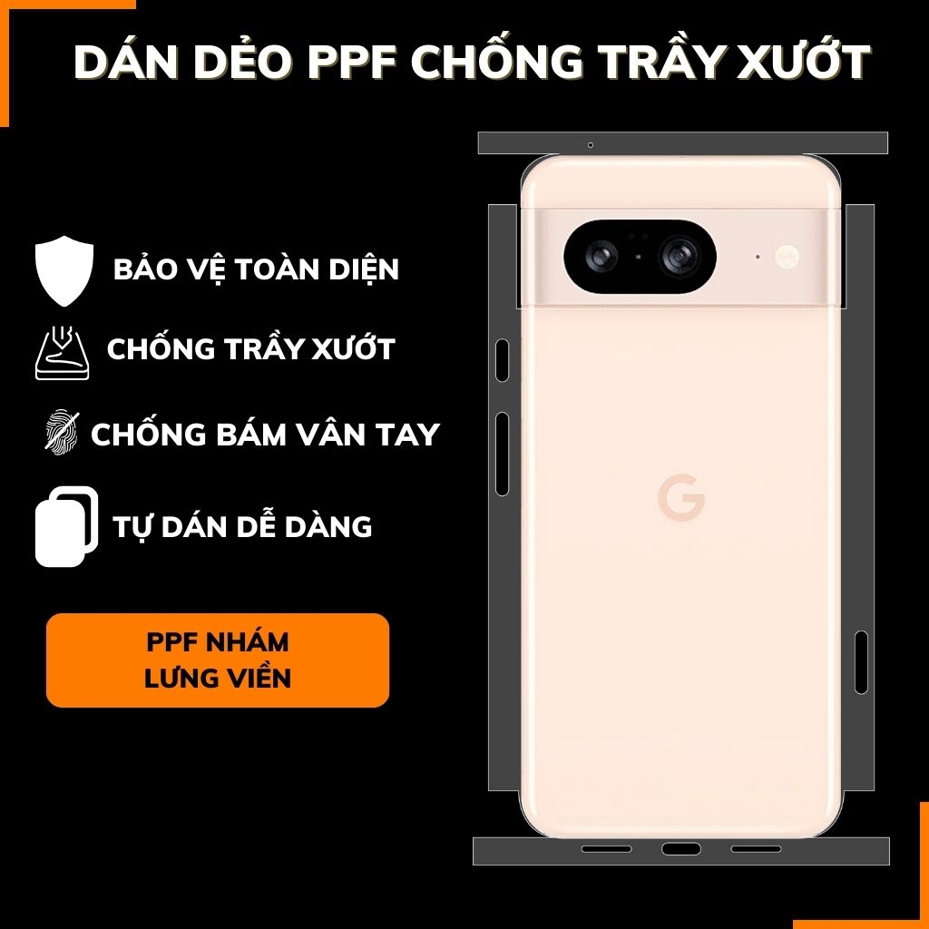 Dán dẻo ppf google pixel 8 trong suốt hoặc nhám chống bám vân tay bảo vệ camera mua 1 tặng 1 phụ kiện điện thoại huỳnh tân store