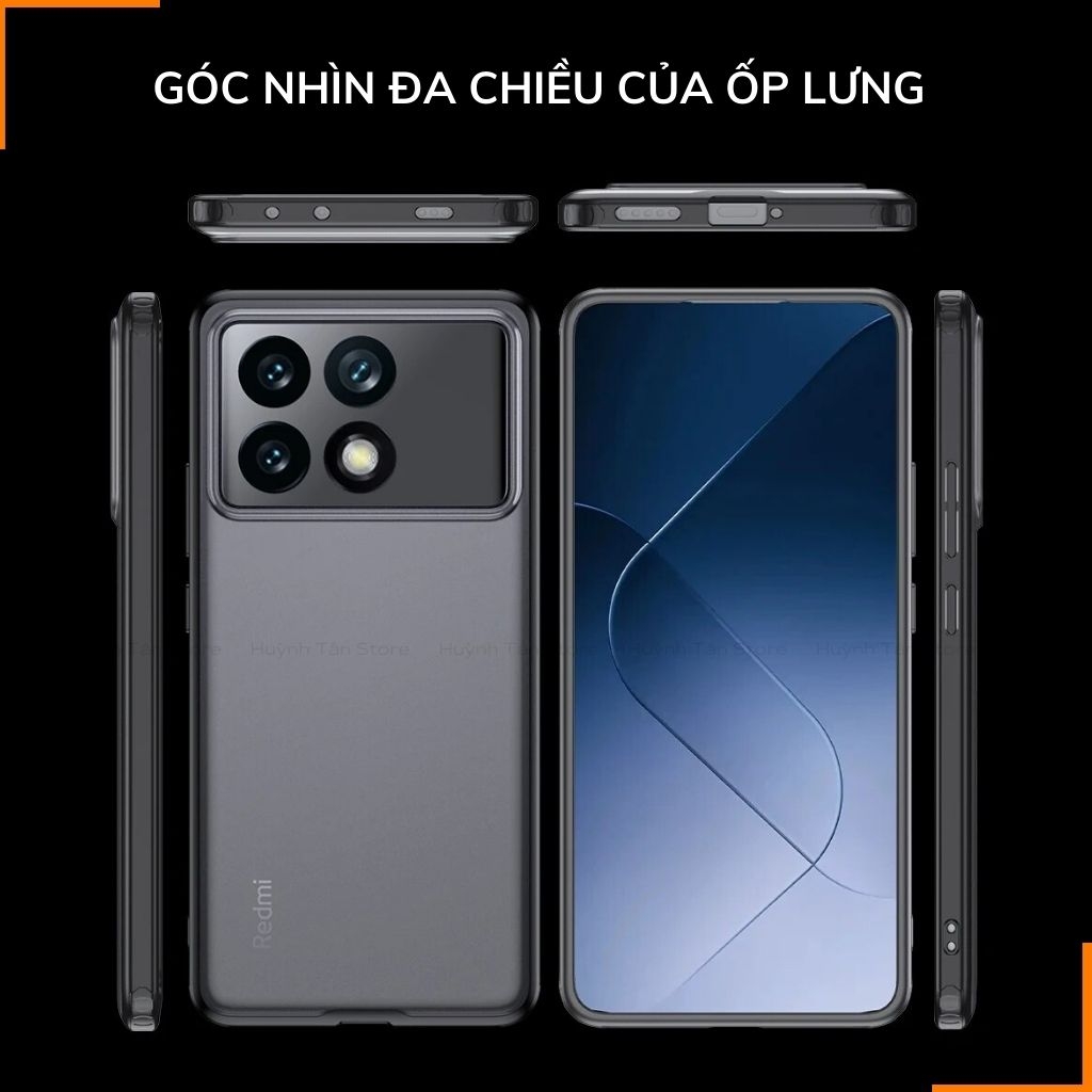 Ốp lưng xiaomi redmi k70 k70 pro chống sốc chống vân tay NHÁM VIỀN MÀU VER 2 bảo vệ camera phụ kiện huỳnh tân store