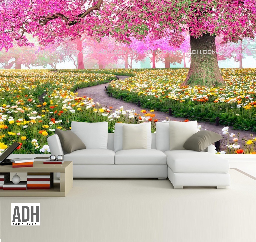 Tranh dán tường vườn hoa ADH190108-2