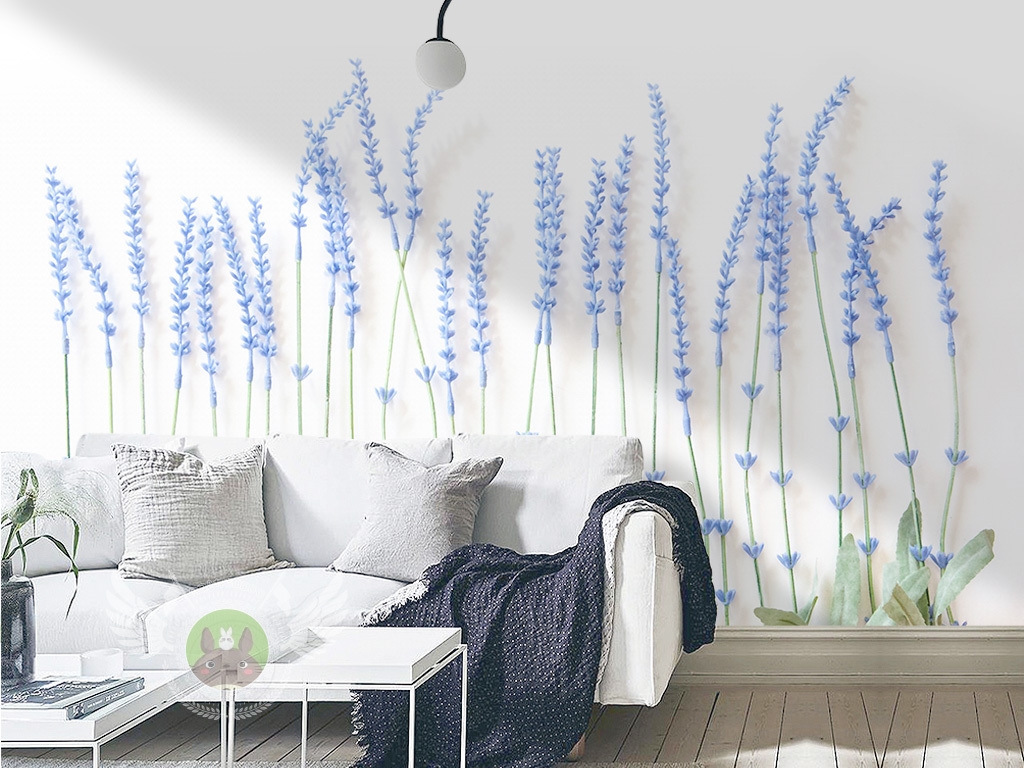 Tranh dán tường canvas hình hoa màu tím ADHW160930