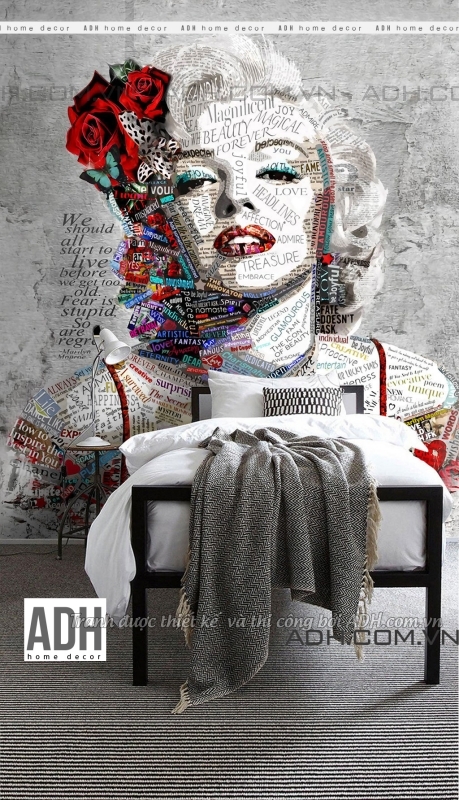 Tranh dán tường tự dán Spa-Làm đẹp- Mỹ phẩm- Nail- Sắc đẹp- Make up- Marilyn Monroe