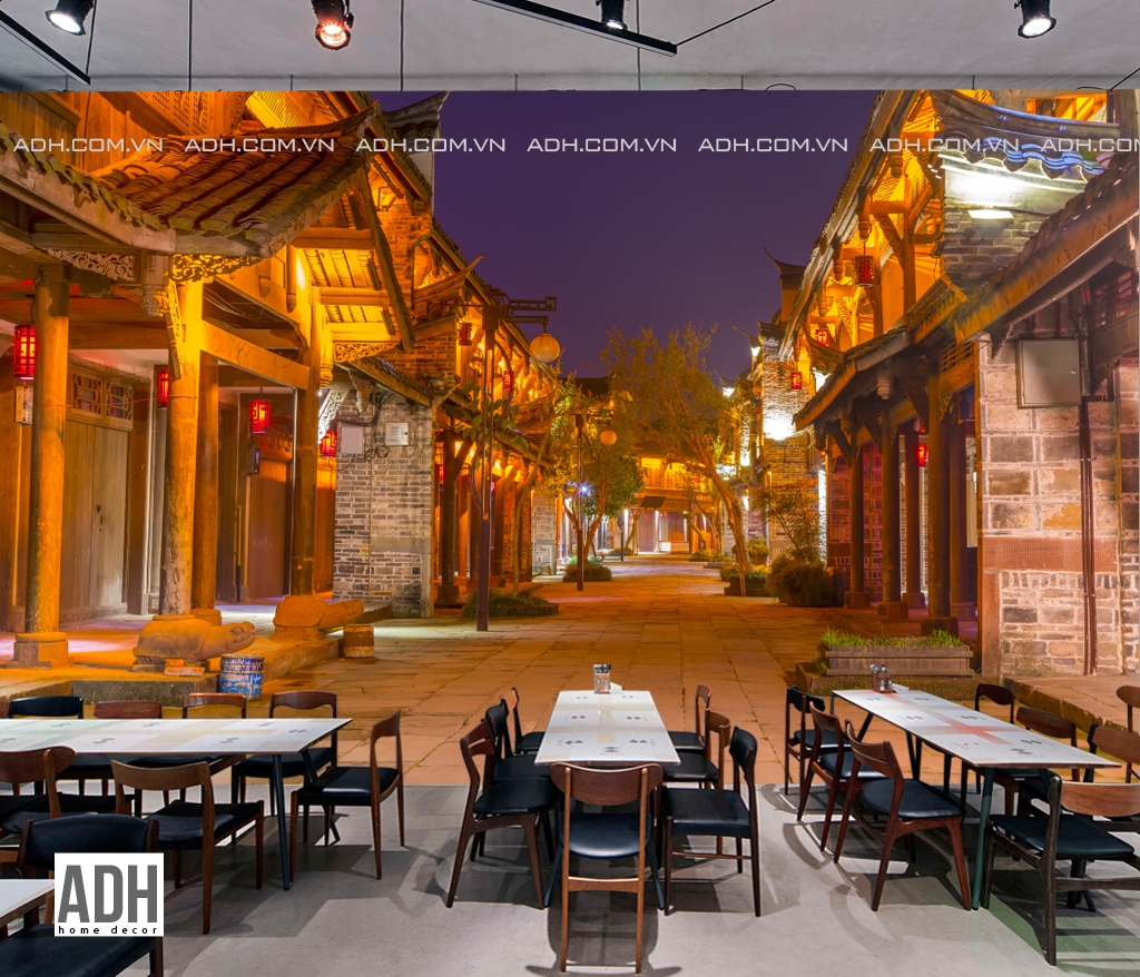 Tranh dán tường đường phố ngoại ô Thượng Hải ADH191104