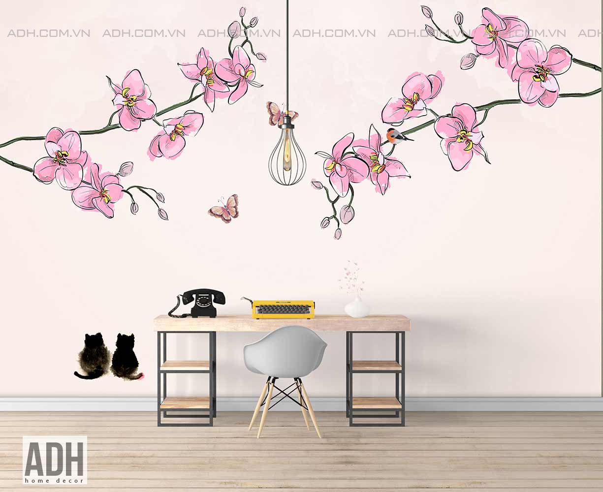 Tranh dán tường hoa lá ADH200305-11