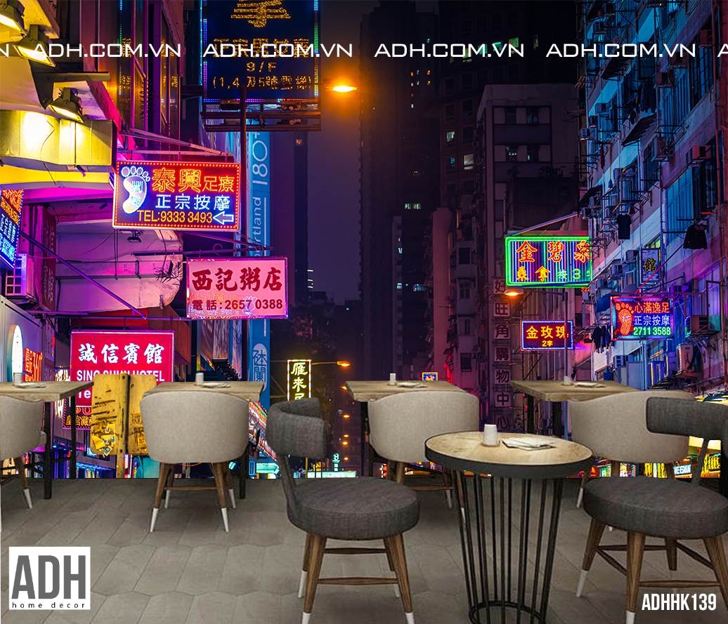 Tranh Dán Tường Đường Phố HongKong ADHHK139