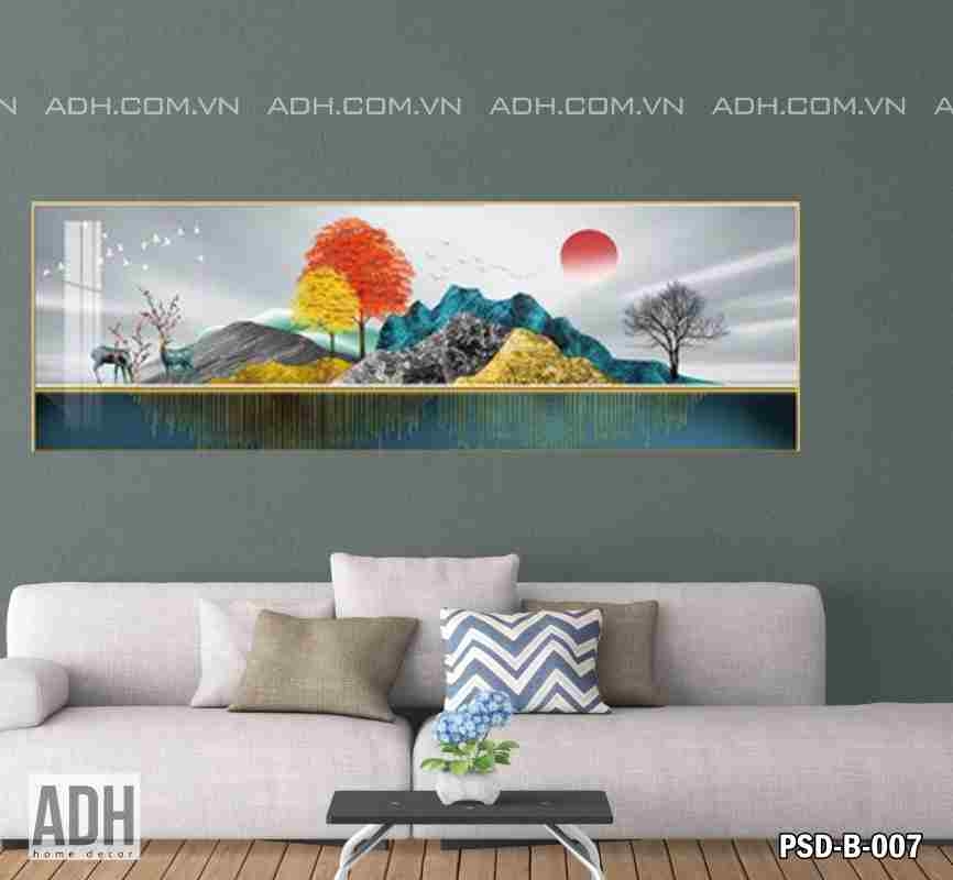 Tranh Treo Tường Phong Cảnh Trừu Tượng Dãy Núi Trùng Điệp PSD-B-007 ADH-ART  DREAM HOUSE