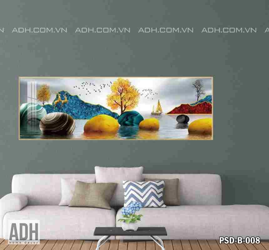 Tranh Treo Tường Phong Cảnh Trừu Tượng Sơn Thủy PSD-B-008 ADH-ART DREAM  HOUSE