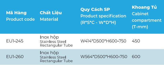 tu kho hop canh mo 2 tang dep - Tủ kho hộp cánh mở - 2 tầng EURONOX EU1-245