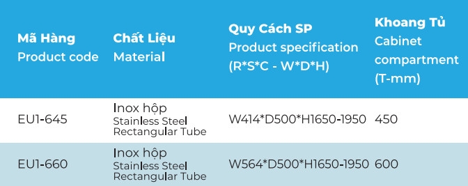 Tủ kho hộp cánh mở - 6 tầng EURONOX EU1-645 - 2