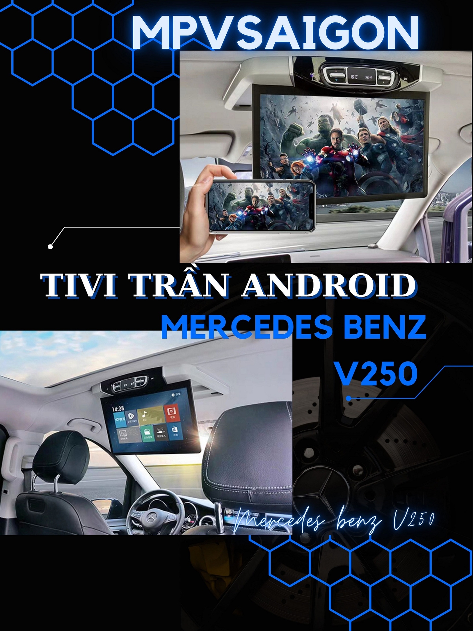 Tivi trần Android Mercedes Benz V250
