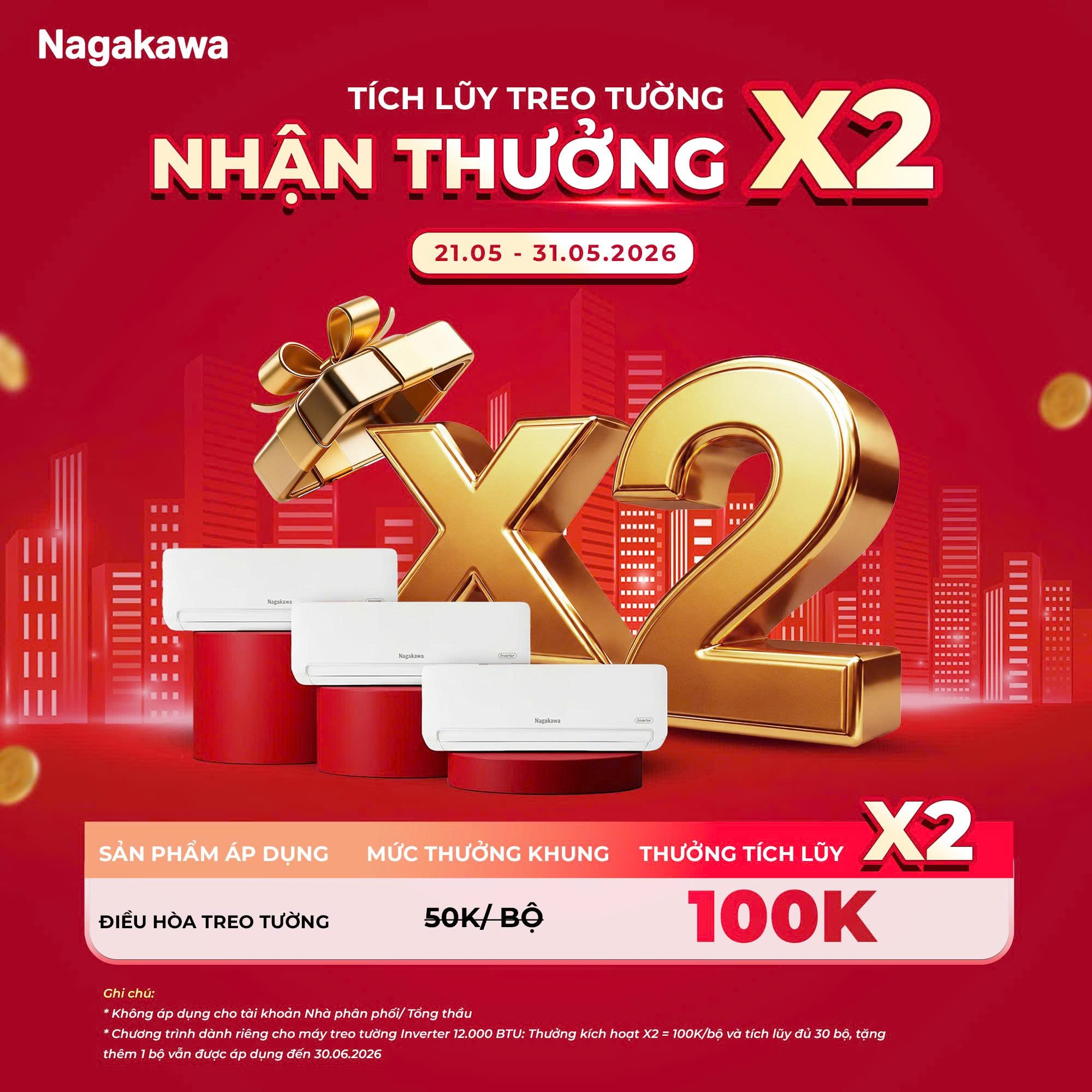 TÍCH LŨY TREO TƯỜNG – NHẬN THƯỞNG X2 CÙNG NAGAKAWA
