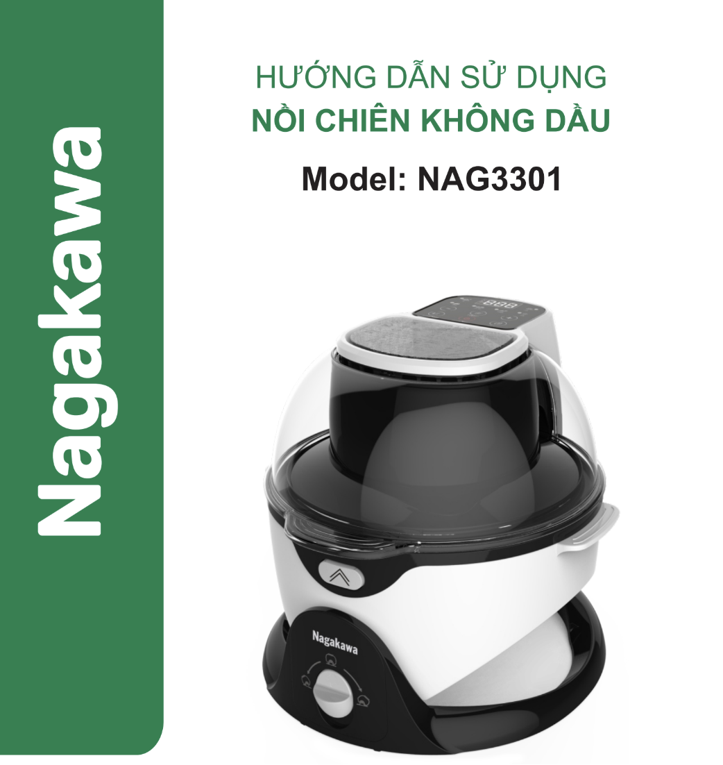 HDSD Nồi chiên không dầu 6L Nagakawa NAG3301