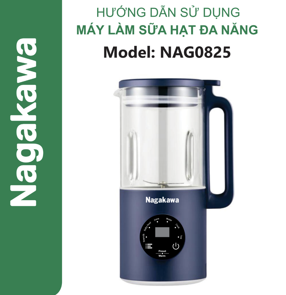 Máy làm sữa hạt đa năng Nagakawa NAG0825