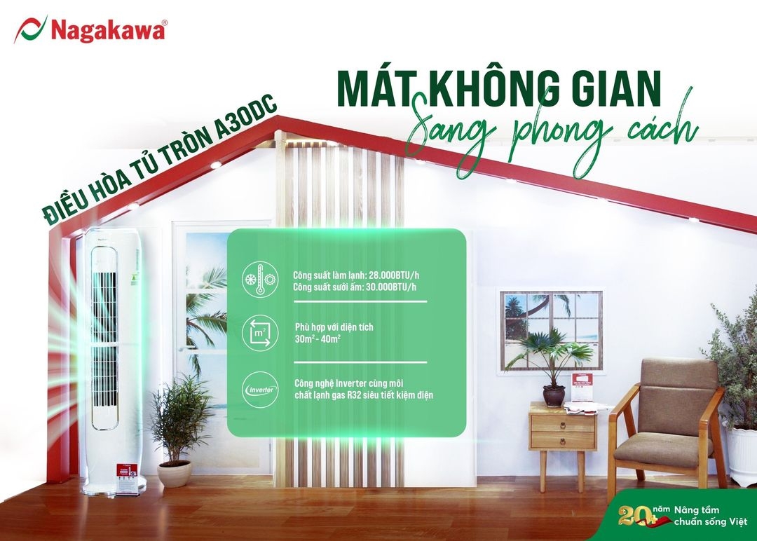 Điều hòa tủ đứng Nagakawa 1 chiều, 2 chiều Inverter giá rẻ