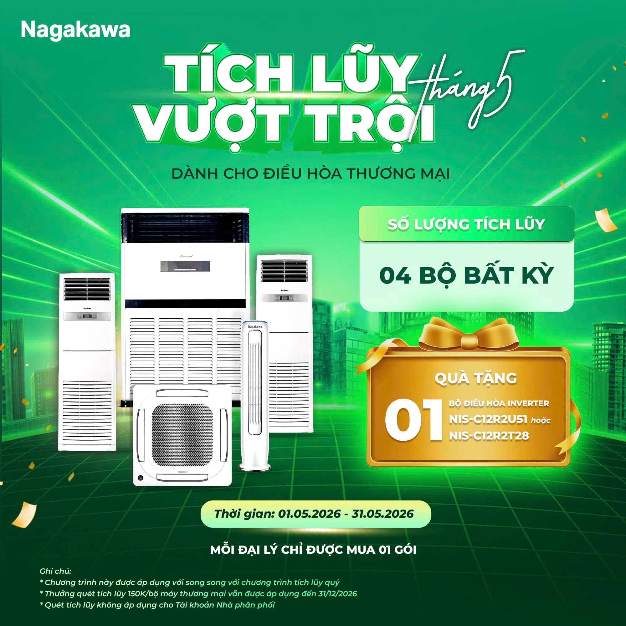 TÍCH LŨY VƯỢT TRỘI THÁNG 5 – DÀNH CHO ĐIỀU HÒA THƯƠNG MẠI NAGA