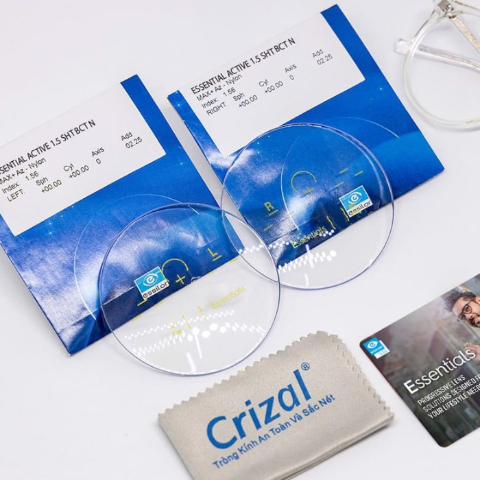 TRÒNG KÍNH ĐA TRÒNG ĐÁNH ESSILOR ESSENTIAL ACTIVE PLUS CHỐNG UV, ÁNH SÁNG XANH