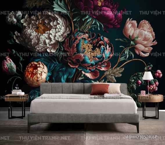 Tranh dán tường trang trí hoa 1