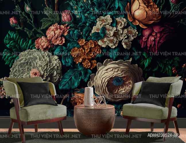 Tranh dán tường trang trí hoa 1