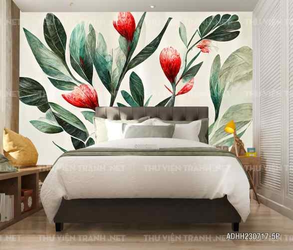 tranh dán tường hoa trang trí phòng
