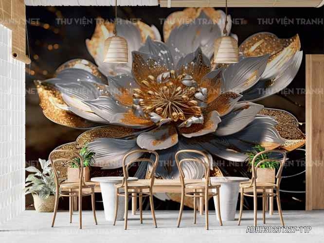 Tranh dán tường hoa 3D