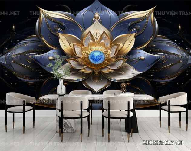 Tranh dán tường hoa 3D