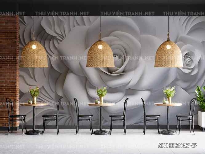Tranh dán tường hoa 3D