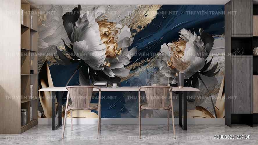 Tranh dán tường hoa 3D