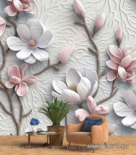 Tranh dán tường hoa 3D