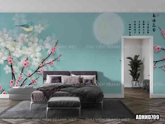 Tranh dán tường hoa đào 1