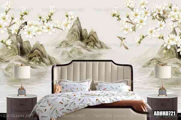 Tranh dán tường hoa đào 1