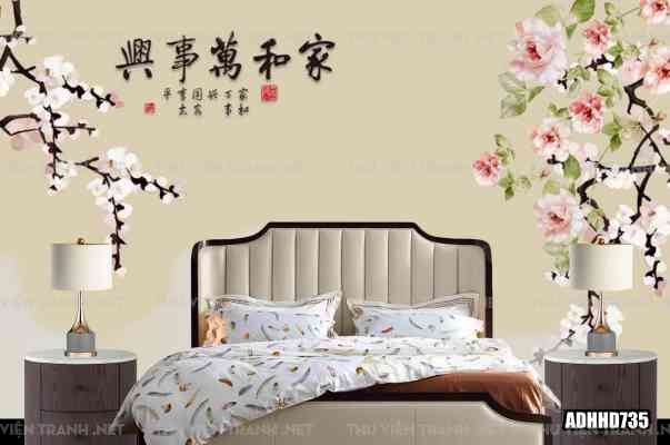 Tranh dán tường hoa đào 1