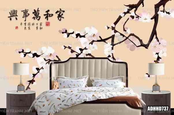 Tranh dán tường hoa đào 1