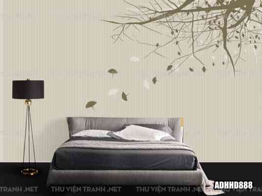 Tranh dán tường hoa đào trang trí phòng