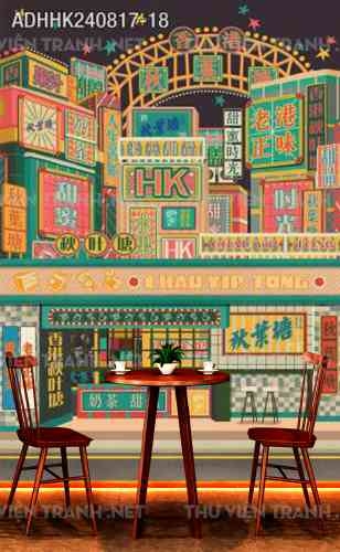Tranh dán tường Hong Kong 1