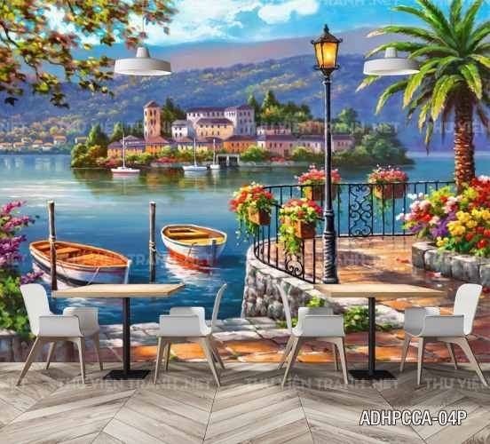 Tranh dán tường phố cổ Châu Âu
