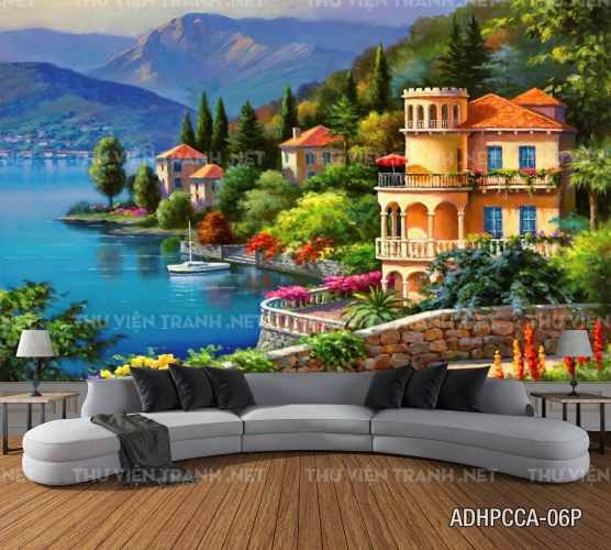 Tranh dán tường phố cổ Châu Âu