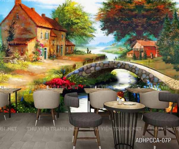 Tranh dán tường phố cổ Châu Âu