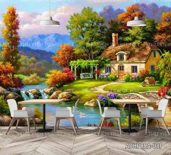 Tranh dán tường phố cổ Châu Âu