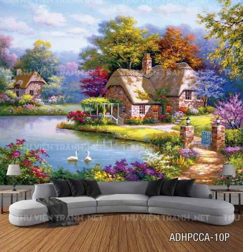 Tranh dán tường phố cổ Châu Âu