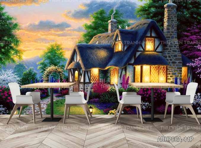 Tranh dán tường phố cổ Châu Âu