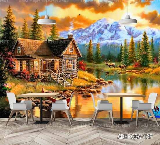 Tranh dán tường phố cổ Châu Âu