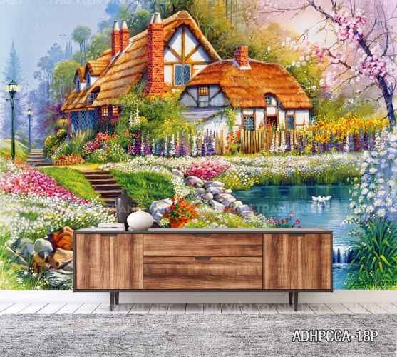 Tranh dán tường phố cổ Châu Âu