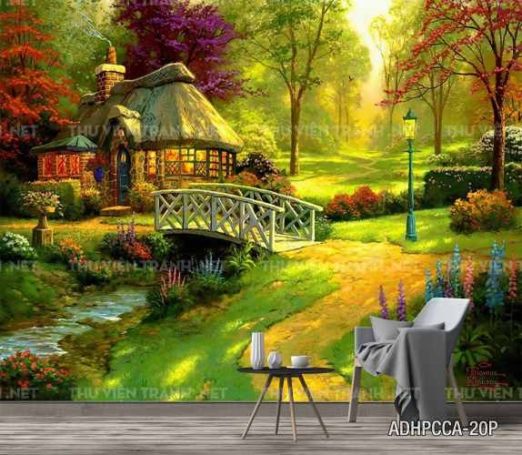 Tranh dán tường phố cổ Châu Âu