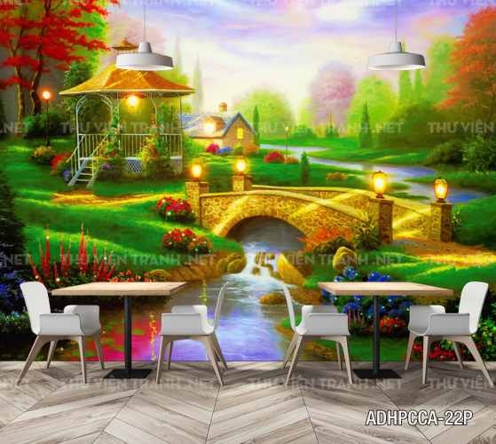 Tranh dán tường phố cổ Châu Âu